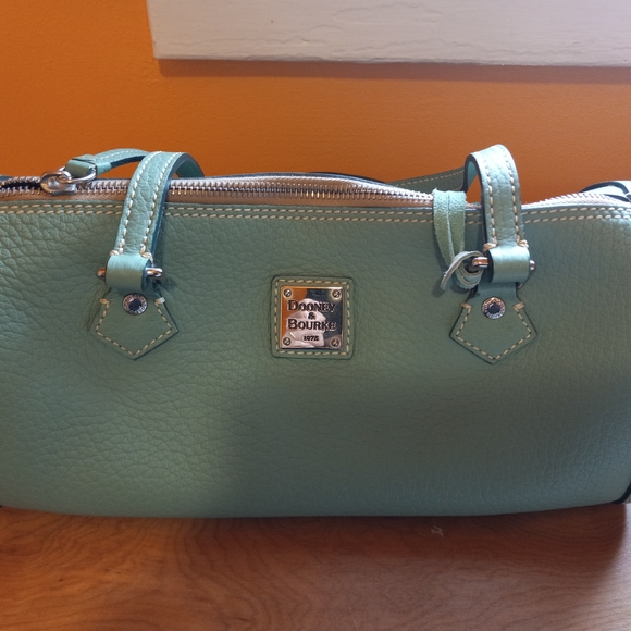 Dooney & Bourke Handbags - Dooney & Bourke Aqua Leather Shoulder Bag